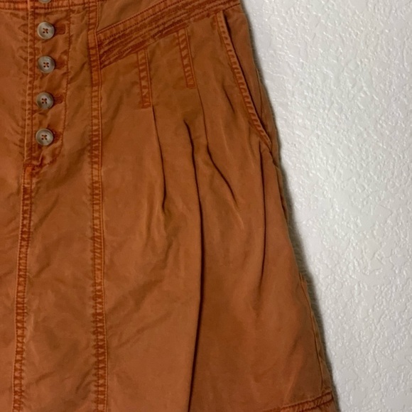 Anthropologie | Briony mini skirt button front burnt orange size 4 - Picture 4 of 8